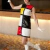 Austin Powers Mondrian Bar Waitress Dress With Hat And Gloves -EpicCosplay Shop AustinPowersMondrianBarWaitressDress