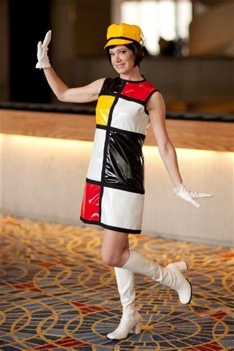 Austin Powers Mondrian Bar Waitress Dress With Hat And Gloves 3 Austin Powers Mondrian Bar Waitress Dress With Hat And Gloves