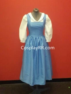 Princess Belle Provincial Blue Dress Cosplay Costume