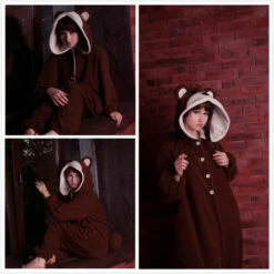 Brown Bear Kigurumi Pajama Costume For Adult 13 Brown Bear Kigurumi Pajama Costume For Adult -EpicCosplay Shop Brown bear kigurumi pajama costume for adult 5