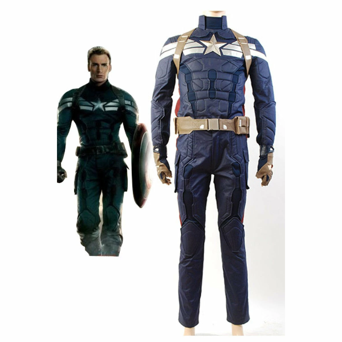 Captain America 2 The Winter Soldier Steve Rogers Costume Uniform Outfit - Image 4