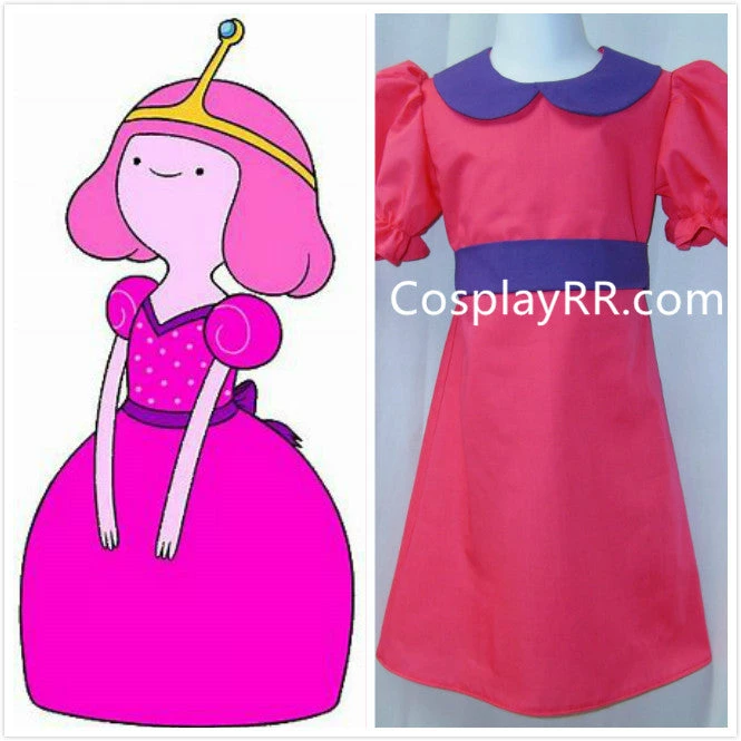 Child's Princess Bubblegum Costume Crown Cosplay Dress Outfits 3 Child's Princess Bubblegum Costume Crown Cosplay Dress Outfits