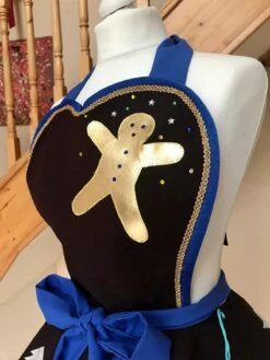 Festive Brown And Royal Blue Christmas Apron Cosplay Costume -EpicCosplay Shop ChristmasApron 6