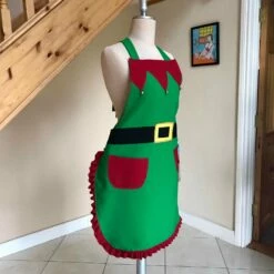 Festive Christmas Apron Christmas Elf Unisex Apron -EpicCosplay Shop ChristmasElfUnisexApron 1