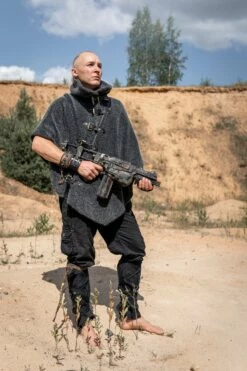 Post Apocalyptic Wasteland Wrap Alternative Coat Unisex LARP Poncho Wild West Burning Man Top High Collar Steampunk Poncho -EpicCosplay Shop CollarSteampunkPoncho 4 2834f6a1 518d 4171 b859 c5f181cdd9ec