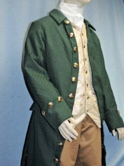 Colonial Victorian Edwardian Frock Coat Waistcoat Or Vest Shirt Cravat Jabot And Breeches