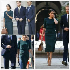 Cosplay Duchess Meghan Markle Green Dress -EpicCosplay Shop Cosplay Duchess Meghan Markle Green Dress 3