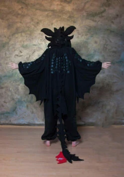 Custom Black Dragon Kigurumi Pajama For Adult Onesie -EpicCosplay Shop Custom Black dragon kigurumi pajama for adult onesie 3