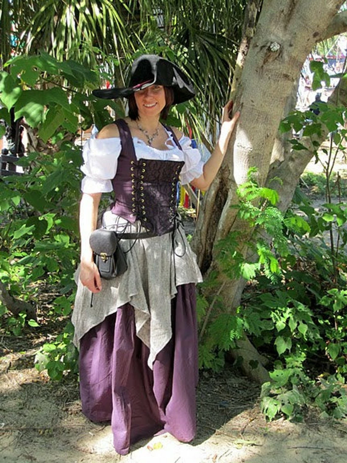 Custom Renaissance Corset Purple Dress Witch Wench Costume - Image 3