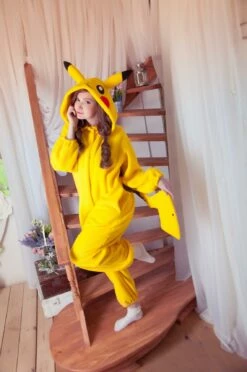 Custom Yellow Mouse Kigurumi Pajama Costume For Adult Onesie -EpicCosplay Shop Custom Yellow mouse kigurumi pajama Costume for adult onesie 3