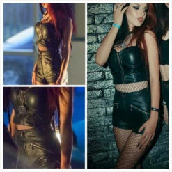 Fast And Furious Womens Rocker Costume Leather Rocker Cosplay Costume