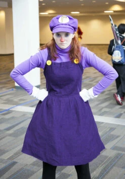 Female Waluigi Costume Adults For Women With Cap Gloves