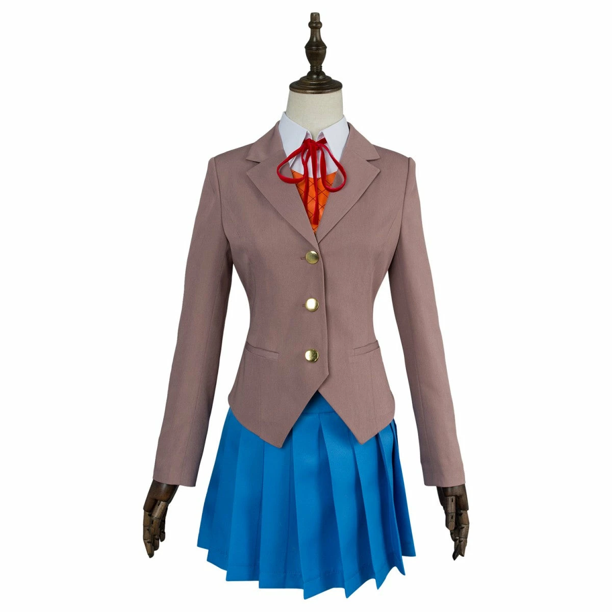 Galgame Doki Doki Literature Club DDLC Sayori Natsuki Yuri Monika Costume School Uniform - Image 4