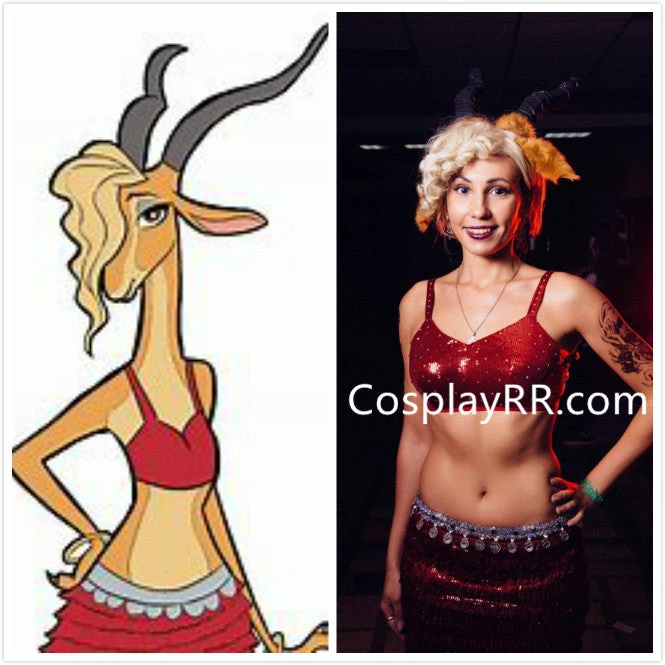 Gazelle Zootropolis Zootopia Red Costume Outfit Without Headpiece 2 Gazelle Zootropolis Zootopia Red Costume Outfit Without Headpiece