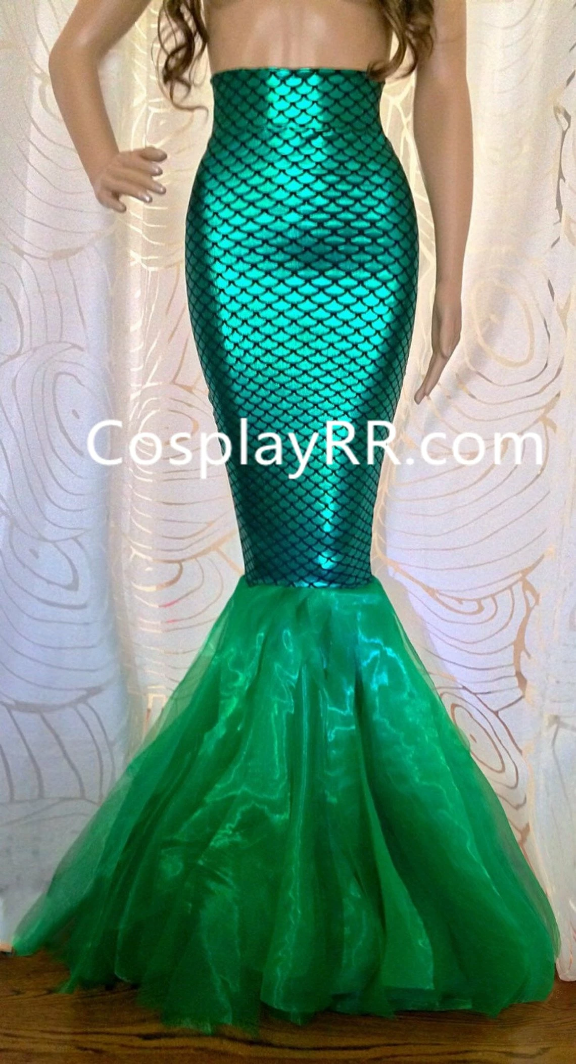 High Waist Fish Scale Mermaid Costume Tail Skirt Halloween Costume - Image 2