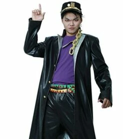 JoJo Costume Jotaro Kujo Leather Costume Adults With Cap -EpicCosplay Shop JoJo Costume Jotaro Kujo Leather Costume Adults with cap2