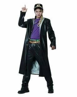 JoJo Costume Jotaro Kujo Leather Costume Adults With Cap