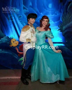 Little Mermaid Ariel Green Dress Cosplay Costume Plus Size