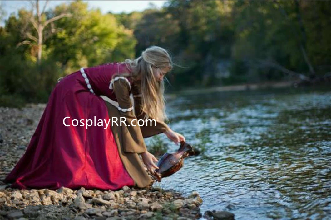 Narnian Susan Dark Red Coronation Dress Adult Costume - Image 2