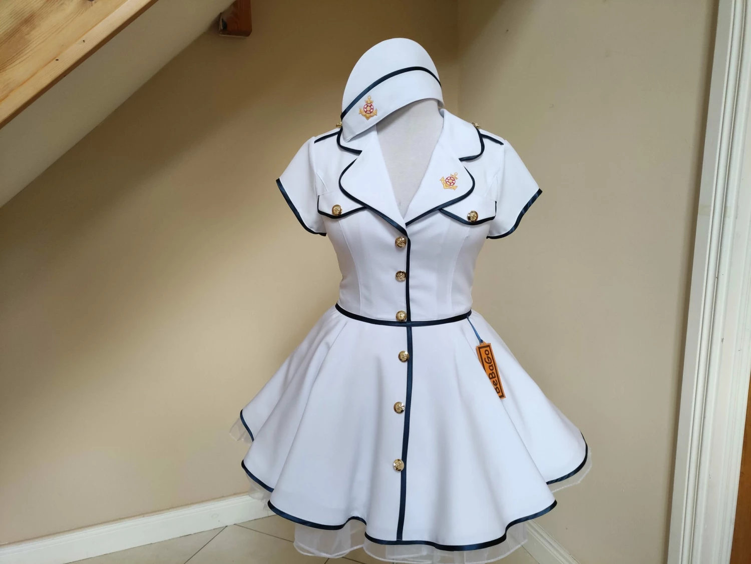 Nautica Rockabilly Dress, Navy Military Lady Dress With Hat Militarily Side Cap 11 Nautica Rockabilly Dress, Navy Military Lady Dress With Hat Militarily Side Cap - Image 9