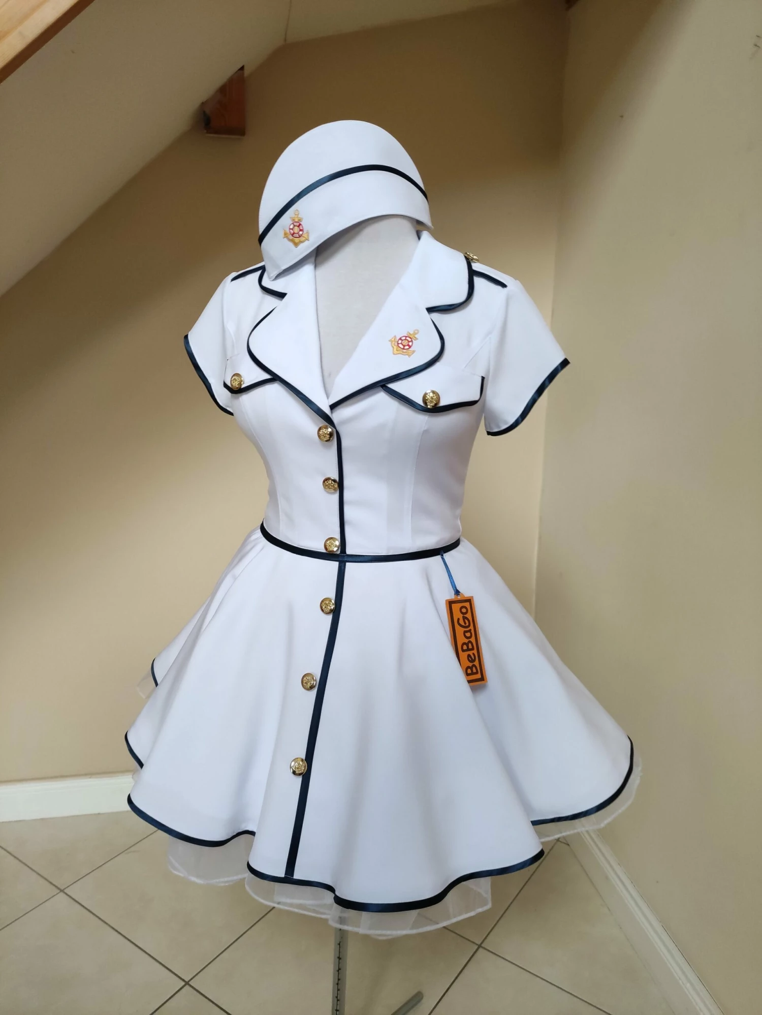 Nautica Rockabilly Dress, Navy Military Lady Dress With Hat Militarily Side Cap 14 Nautica Rockabilly Dress, Navy Military Lady Dress With Hat Militarily Side Cap - Image 12