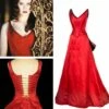 Nicole Kidman As Satine Red Bustle Dress Smoldering Temptress Gown From Moulin Rouge -EpicCosplay Shop NicoleKidmanasSatineRedBustleDressfromMoulinRouge