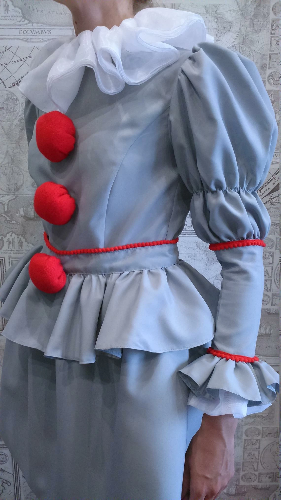 Pennywise Costume Pennywise Clown Cosplay Helloween Costume 5 Pennywise Costume Pennywise Clown Cosplay Helloween Costume - Image 3