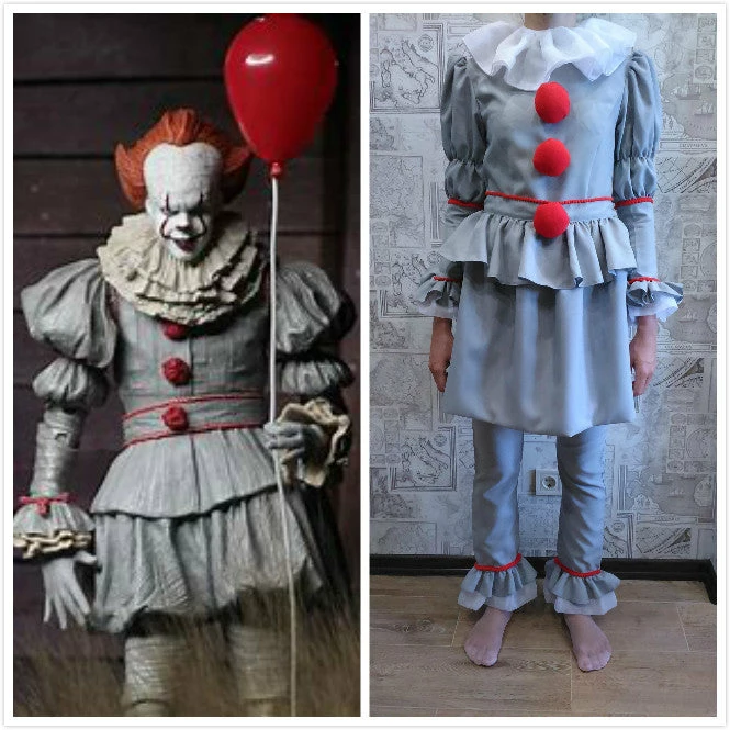 Pennywise Costume Pennywise Clown Cosplay Helloween Costume 6 Pennywise Costume Pennywise Clown Cosplay Helloween Costume - Image 4