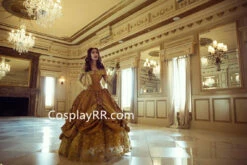 Princess Belle Dress Gold Costume -EpicCosplay Shop Princess Belle Dress Gold Costume 1