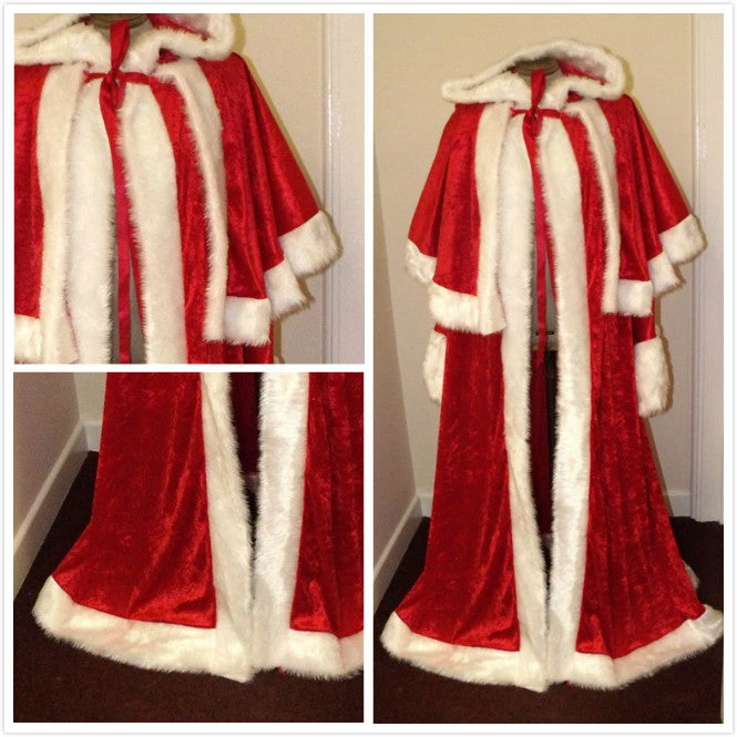 Red Velvet Santa Claus Costume Santa Costume 4 Red Velvet Santa Claus Costume Santa Costume - Image 2