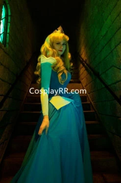 Sleeping Beauty Aurora Dress Blue Costume For Adults -EpicCosplay Shop Sleeping Beauty Dress Crown Necklace 5