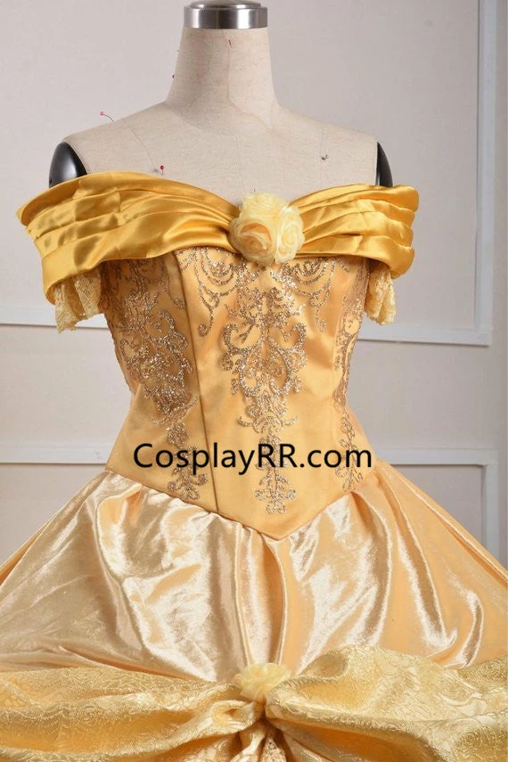 Belle Sparkly Dress, Princess Belle Costume Adult Plus Size 4 Belle Sparkly Dress, Princess Belle Costume Adult Plus Size - Image 2