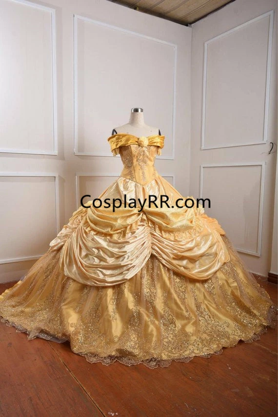 Belle Sparkly Dress, Princess Belle Costume Adult Plus Size 5 Belle Sparkly Dress, Princess Belle Costume Adult Plus Size - Image 3