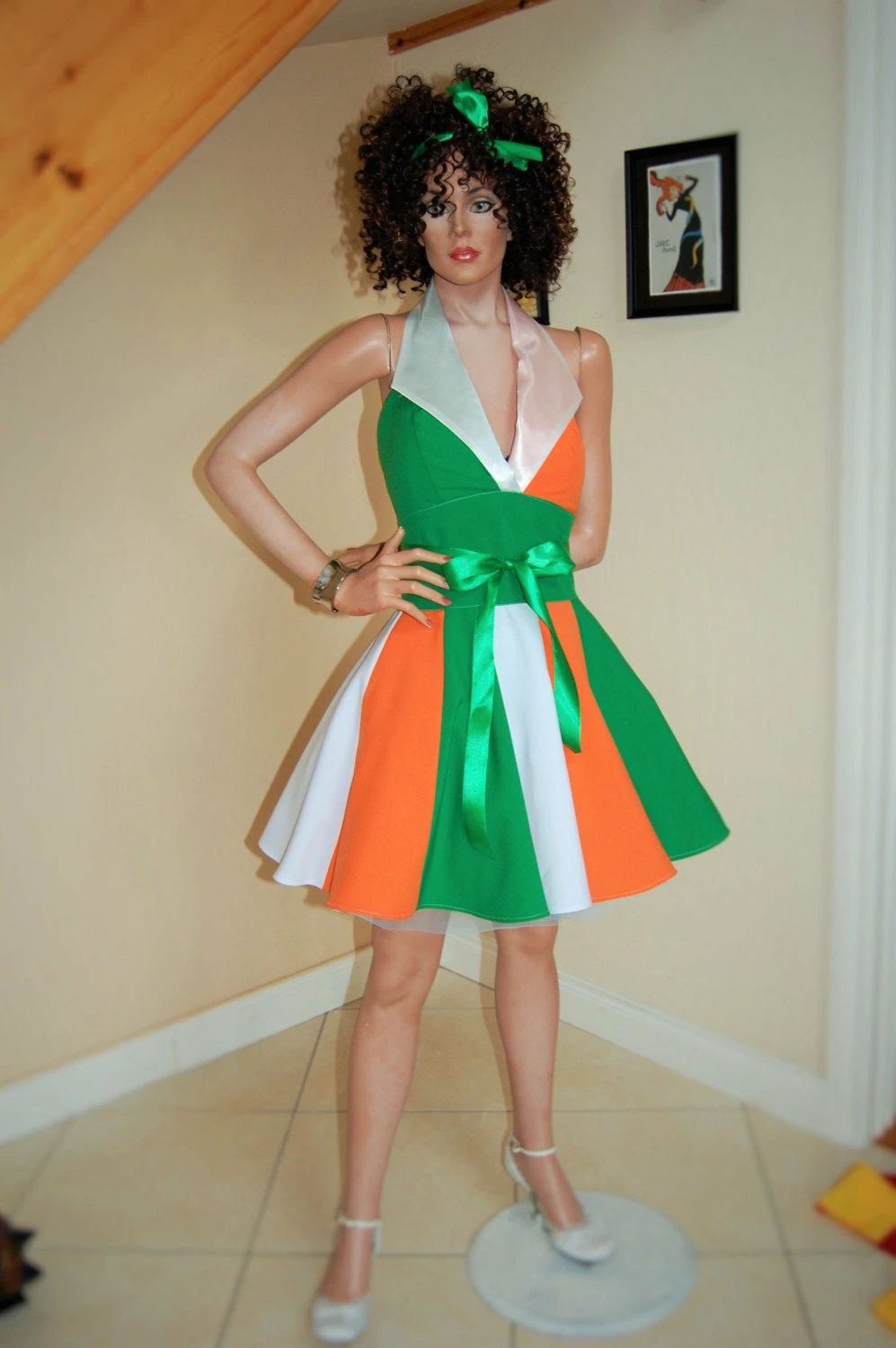 St Patricks Day Dress, Party Costume Parede Dress Irish Flag Dress 5 St Patricks Day Dress, Party Costume Parede Dress Irish Flag Dress - Image 3