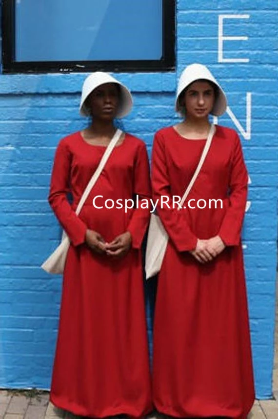 Handmaid's Tale Costume With Dress,Bonnet,Bag 5 Handmaid's Tale Costume With Dress,Bonnet,Bag - Image 3