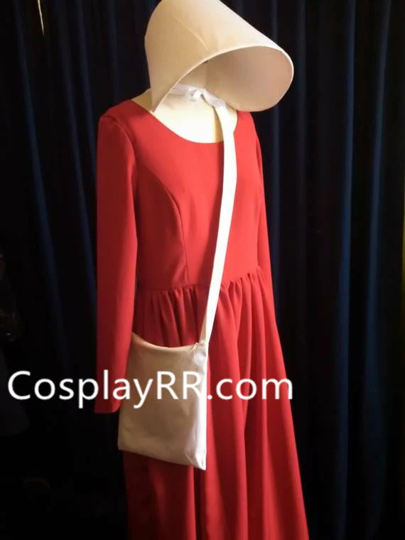 Handmaid's Tale Costume With Dress,Bonnet,Bag 4 Handmaid's Tale Costume With Dress,Bonnet,Bag - Image 2