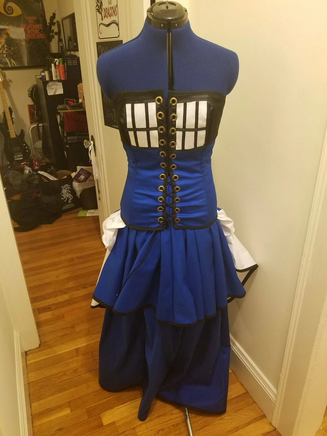 Tardis Dress Corset Back Blue Dress Plus Size - Image 5