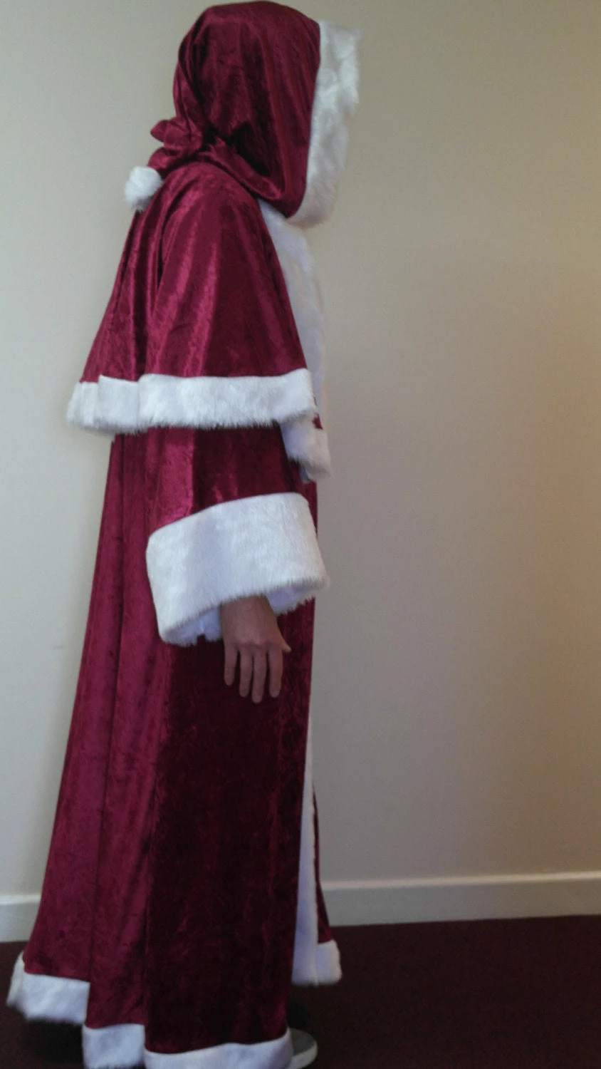 Victorian Santa Xmas Robe PULLOVER Velvet St Nicholas Father Christmas 5 Victorian Santa Xmas Robe PULLOVER Velvet St Nicholas Father Christmas - Image 3
