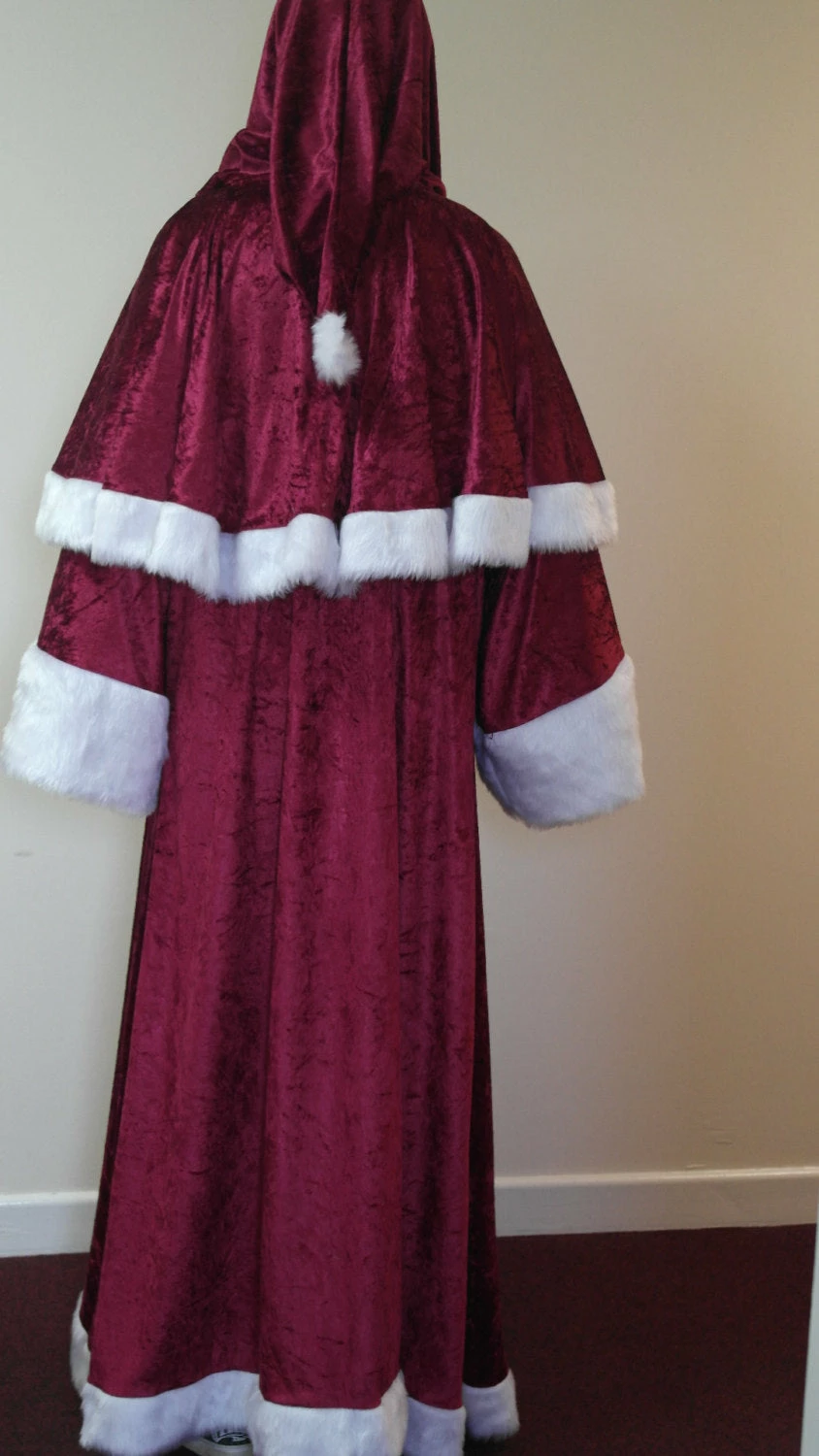 Victorian Santa Xmas Robe PULLOVER Velvet St Nicholas Father Christmas 4 Victorian Santa Xmas Robe PULLOVER Velvet St Nicholas Father Christmas - Image 2