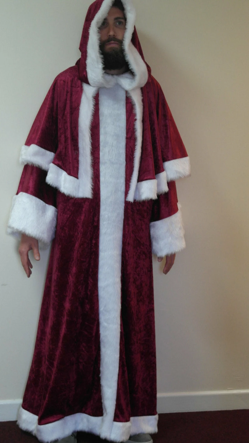 Victorian Santa Xmas Robe PULLOVER Velvet St Nicholas Father Christmas 3 Victorian Santa Xmas Robe PULLOVER Velvet St Nicholas Father Christmas