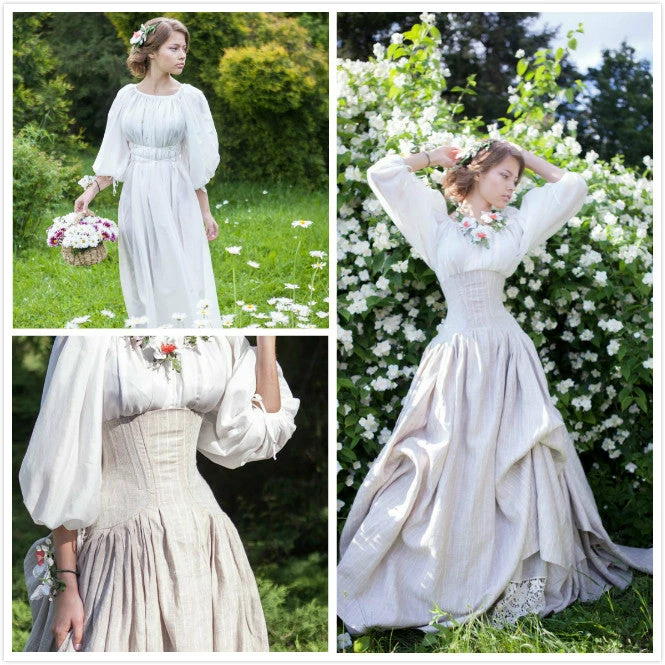 White Snow Costume With Chemise Two Linen Corset Skirt 7 White Snow Costume With Chemise Two Linen Corset Skirt - Image 5