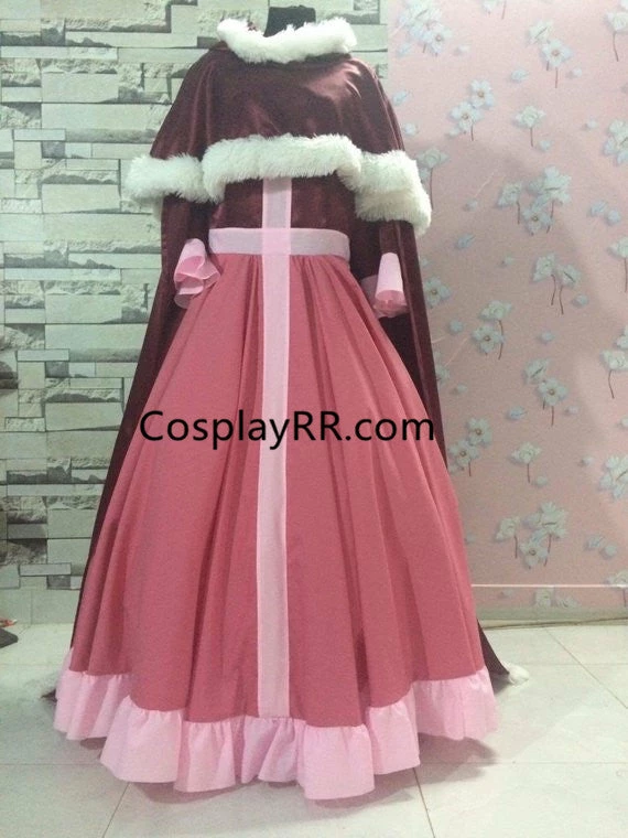 Belle Winter Dress Costume Pink Gown With Cape From Beauty And The Beast 5 Belle Winter Dress Costume Pink Gown With Cape From Beauty And The Beast - Image 3