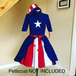 American Flag Dress Cosplay USO Girl Dress Cosplay Costume