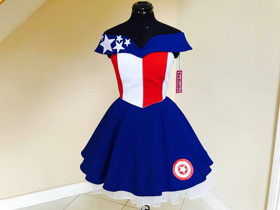 Female Captain America Inspired Dress Pageant Costume 7 Female Captain America Inspired Dress Pageant Costume - Image 5