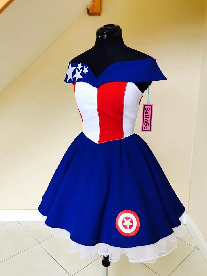 Female Captain America Inspired Dress Pageant Costume 8 Female Captain America Inspired Dress Pageant Costume - Image 6