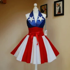 Pageant Dress America Dress Flag Dress USO Dress