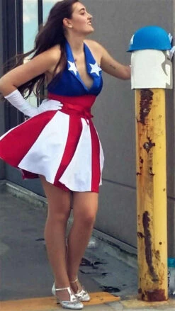 Pageant Dress America Dress Flag Dress USO Dress -EpicCosplay Shop flagdress USOgirldress 4