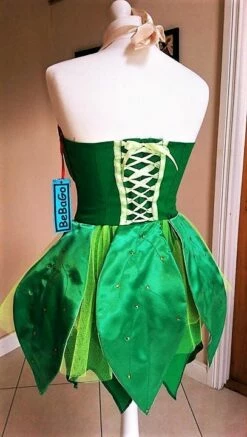 Green Fairy Tinkerbell Dress Cosplay Costume Green Fairy Adult Halloween Costume -EpicCosplay Shop greenfairydress 6