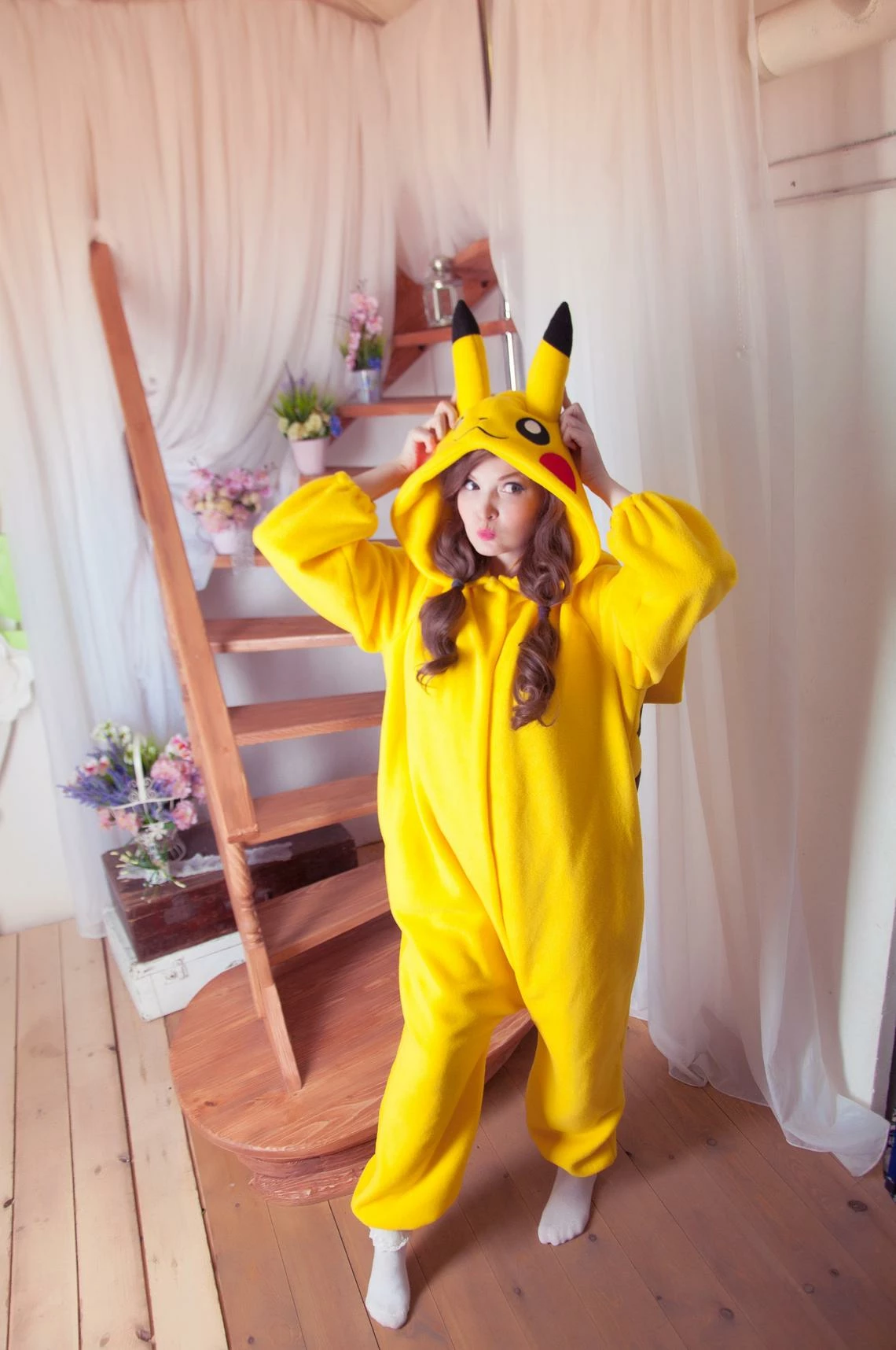 Princess Store -EpicCosplay Shop Custom Yellow mouse kigurumi pajama Costume for adult onesie 2